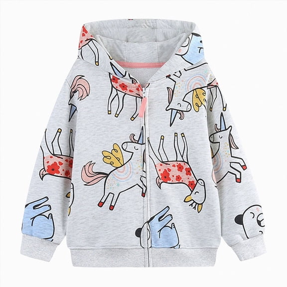 Gubotare Kids Zip Up Hoodies for Toddler Boys Girls Hooded Sweatshirts Light Winter Fall Clothes Outwear 3-7Y (Grey, 1-2 Years )