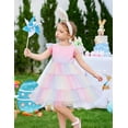 thumbnail image 2 of Oudiya Toddler Tutu Dress Little Girls Tulle Dresses Ruffle Tiered Swing Twirly Summer Sundress for Kids 2-6, 2 of 7
