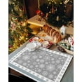 thumbnail image 2 of Christmas Placemats Set of 6 Snowflake Christmas Placemats for Dining Table Geometric Snowflake Gray Table Mat Winter Holiday Home Party Kitchen Table Decorations, 2 of 6