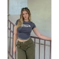 thumbnail image 4 of EMMIOL Women's Stitched Short Sleeve Logo Graphic Crop Tee for Summer,Casual Streetwear,Back to School, 4 of 7