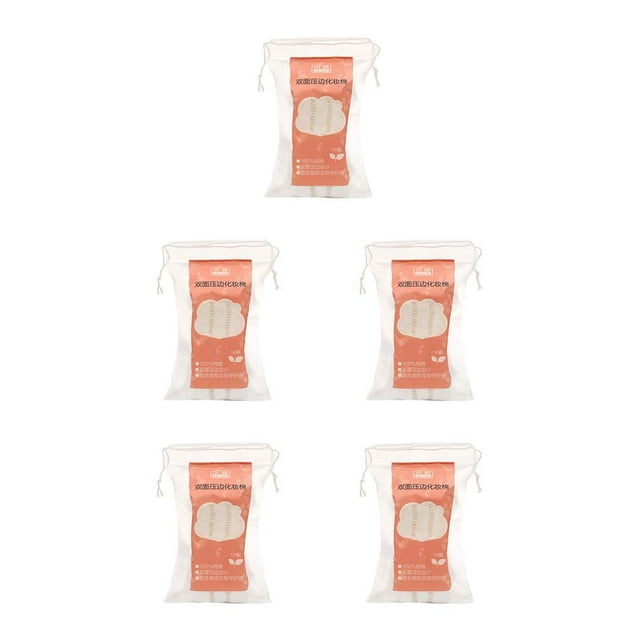 Wweixi 50PCS/Bag Makeup Pads Cotton Double Sided Eye Lip Cosmetics Eyeshadow Remover Mat Salon Drawstring Holder Tools 6 * 5cm 5Set