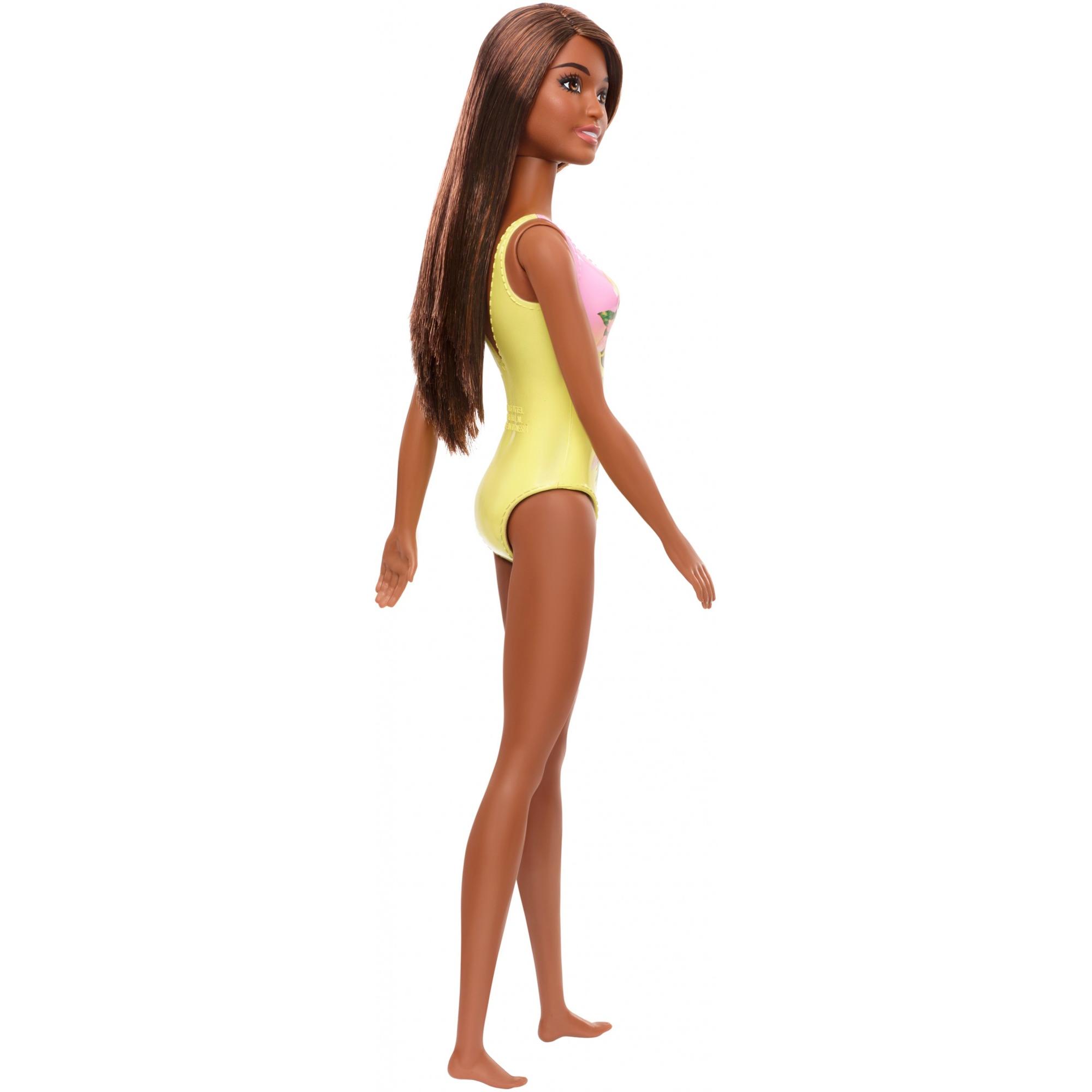 Barbie Swimsuit Beach Doll with Brown Hair & Tropical Floral Print Suit - image 5 of 6
