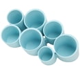 thumbnail image 5 of Caja de almacenamiento estante vertical de escritorio poroso unido multifuncional con 7 frascos para baño cocina estudio artículos pequeños azul, 5 of 5