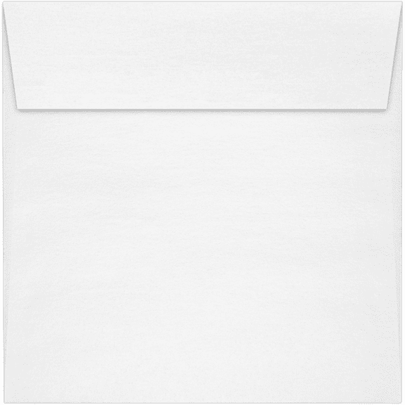 LUX Paper Square Invitation Peel & Press Envelopes, 80lb, 6 1/2 x 6 1/2, Crystal White Metallic, 500 Pack