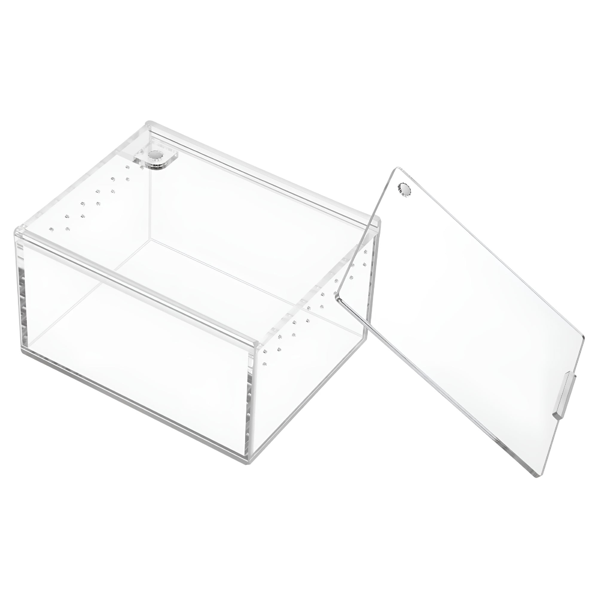 XIBUFE 10 Gallon Acrylic Reptile Terrarium, Clear Vivarium Tank for Geckos Snakes Amphibians, Leak Proof Small Pet Habitat for Home Office Indoor Gardening