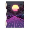thumbnail image 7 of FORMRS 1-Subject Spiral Notebook 8" x 5" College Ruled 60 Refillable Sheet A5 Hard Cover, Black Neon Road, 7 of 7