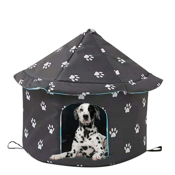 Darzheoy Outdoor Cat House, Cat Houses for Outdoor Cats, Weatherproof Warm and Insulated Cat House with Transparent Curtain Pet House, Stray Cats Shelter
