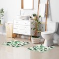 thumbnail image 6 of Toilet Rug Rectangle Bathroom Rugs Non-Slip Soft Plush Machine Washable Contour Bath Mat Green Camouflage Shapes 24x16, 6 of 9