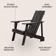 thumbnail image 3 of Irving Outdoor Patio Modern Acacia Wood Adirondack Chair, Black, 3 of 9