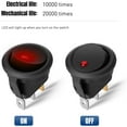thumbnail image 2 of Nilight 12PCS Round Rocker Switch 12V 24V 20A Red LED SPST 3 Pin 2 Position ON Off Panel Mount for Car Truck Boat Marine Vehicle, 2 of 9