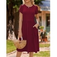 thumbnail image 6 of Zeagoo Short Sleeve Dress for Women Boho Beach Dresses Aline Midi Sundress with Pocket Casual Loose Shift Dress Summer Floral Tshirt Dress, 6 of 6