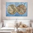 thumbnail image 2 of Elephant Stock Ocean Hemispheres Map Wall Art - Horizontal Canvas Wall Art - Living Room Wall Decor - Map Canvas - Beige And Blue Decor - 51" x 34", 2 of 4