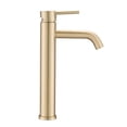 thumbnail image 3 of JERFIT Modern Tall Single Hole Bathroom Sink Faucet, Brushed Gold Stainless Steel Vessel Faucet for Above Counter Basin, 3 of 9