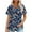 Blue, variant on Raeneomay Short Sleeve Tunic Tops Fit Pleated Blouse Shirts Fashionable Women's Casual Short Sleeved Loose Round Neck Printed Top