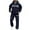 02#Navy, variant on Dwelliawo Sweatsuits for Men 2 Piece Solid Color Zipper Fleece Pullover Hoodies Jogging Running Pant Set Casual Fall Suit with Pockets Khaki 2XL