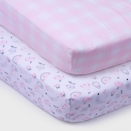 Parent's Choice Fitted Crib Sheets, 2-Pack, Pink Fruits