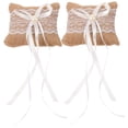 thumbnail image 4 of GOOHOCHY Ring Pillows for Wedding 2Pcs Khaki Lace Linen Bridal with Ring Storage, 4 of 8