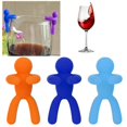 thumbnail image 4 of 12pcs Cocktail Marker Cute Reusable Detachable Fun Silicone Creative Climbing Man Style Wine Glass Marker Charm Tag Restaurant Supplies, 4 of 5