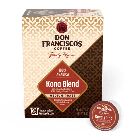 Don Francisco's Kona Blend Medium Roast K-Cup Coffee Pods, 24 Count, Compatible with Keurig Brewers, Recyclable Through TerraCycle