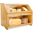 thumbnail image 6 of Leader Accessories Bamboo Two-Layer Bread Box,Oak, 6 of 6