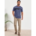 thumbnail image 2 of DARING DIVA Men's Chest Pocket Striped Print Crew Neck Short Sleeve T-Shirt XL Dark Blue, 2 of 7