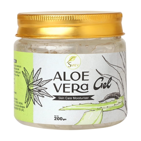 Gel de aloe vera SVATV natural para rostro, piel y cabello, 200 ml