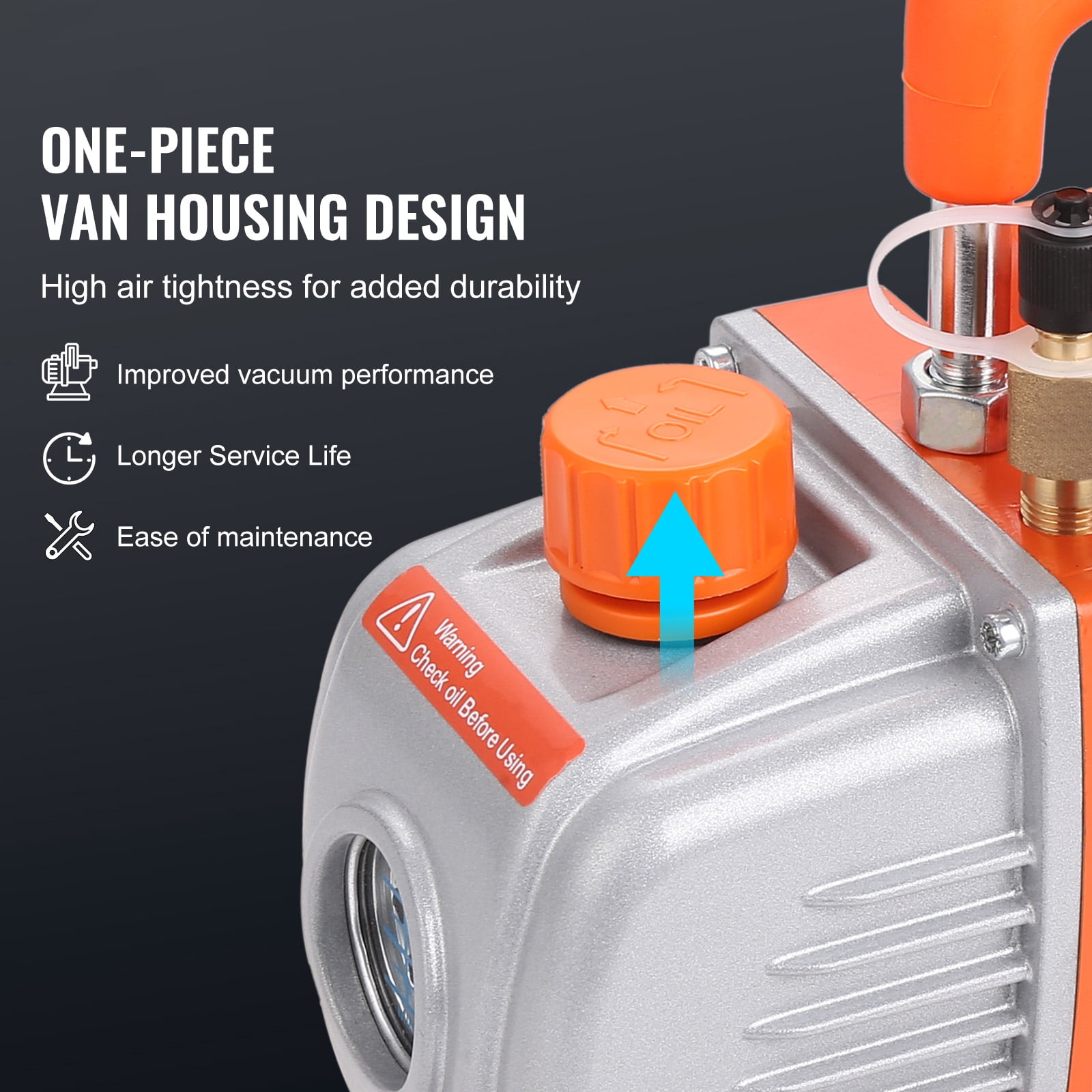 VEVOR HVAC Vacuum Pump 120 V 1/4 HP 4.5 CFM Single Stage Rotary Vane and Gauge Set Manifold Gauge Kit with Hose for R134a, R410a,and other refrigerants.