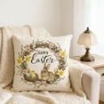thumbnail image 4 of Easter Decorations，Easter Bunny And Chick Patterned Egg Print Cushion Sofa And Bedroom Decorative Pillow, 4 of 6