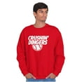 thumbnail image 4 of Baseball Homerun Crushin Dingers Men's Crewneck Sweatshirt Brisco Brands S, 4 of 6