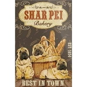 Metal Sign Shar Pei Dog Bakery Best In Town Sign Vintage Signs Retro Tin Signs Aluminum Sign for Kitchen Home Office Bar Cafe Decor 8x12 Inches