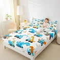 thumbnail image 4 of Homewish Construction Vehicle Boys Bed Sheets, Cartoon Dinosaur Truck King Sheets, Kawaii Animal Sheet Set, Super Cozy Room Decor, 4-Piece, 4 of 7