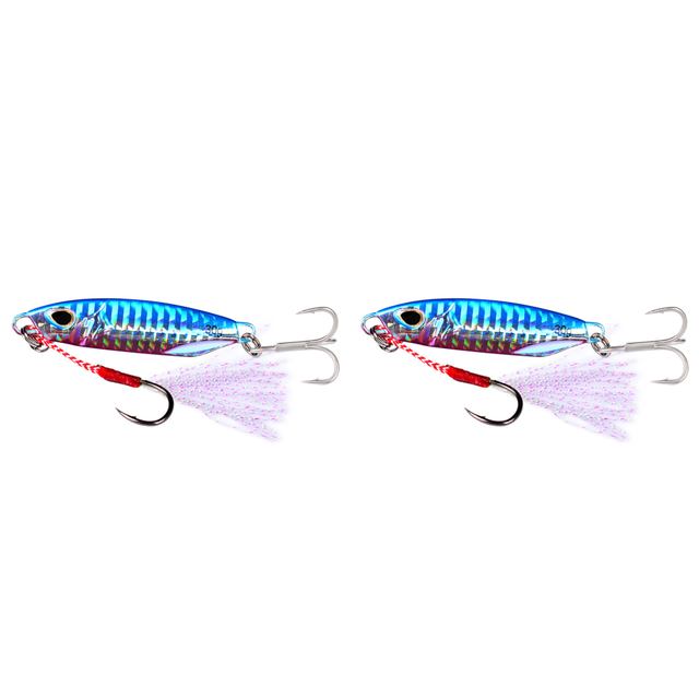 30g 65mm Señuelo Mar Lentejuelas Metálicas Placa Hierro Señuelo Pesca Fundición Larga (LF094C)