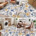 thumbnail image 6 of Yellow Blue Flower Washable Area Rugs 4'x6', Abstract Floral Low Pile Throw Living Room Rug Non-Slip Sturdy Edge Binding Carpet for Indoor Entryway Bedside Kitchen, 6 of 9