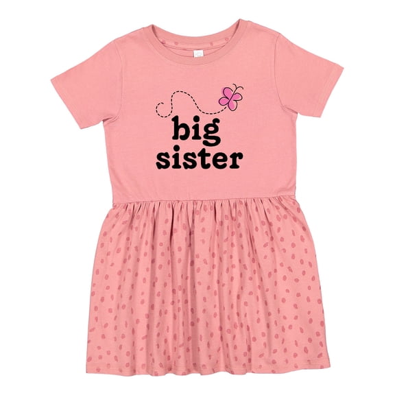 Inktastic Big Sister Butterfly Announcement Girls Toddler Dress