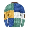 thumbnail image 4 of Men's Colorful Patchwork Knitted Sweater, Casual Long Sleeve Pullover with Half-Zip and Elbow Patches, 4 of 4