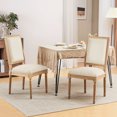 thumbnail image 4 of Furniliving French Country Dining Chairs Set of 2, Upholstered Farmhouse Dining Room Chairs, Sherpa Fabric Side Chairs for Kitchen Dining Room, White, 4 of 13
