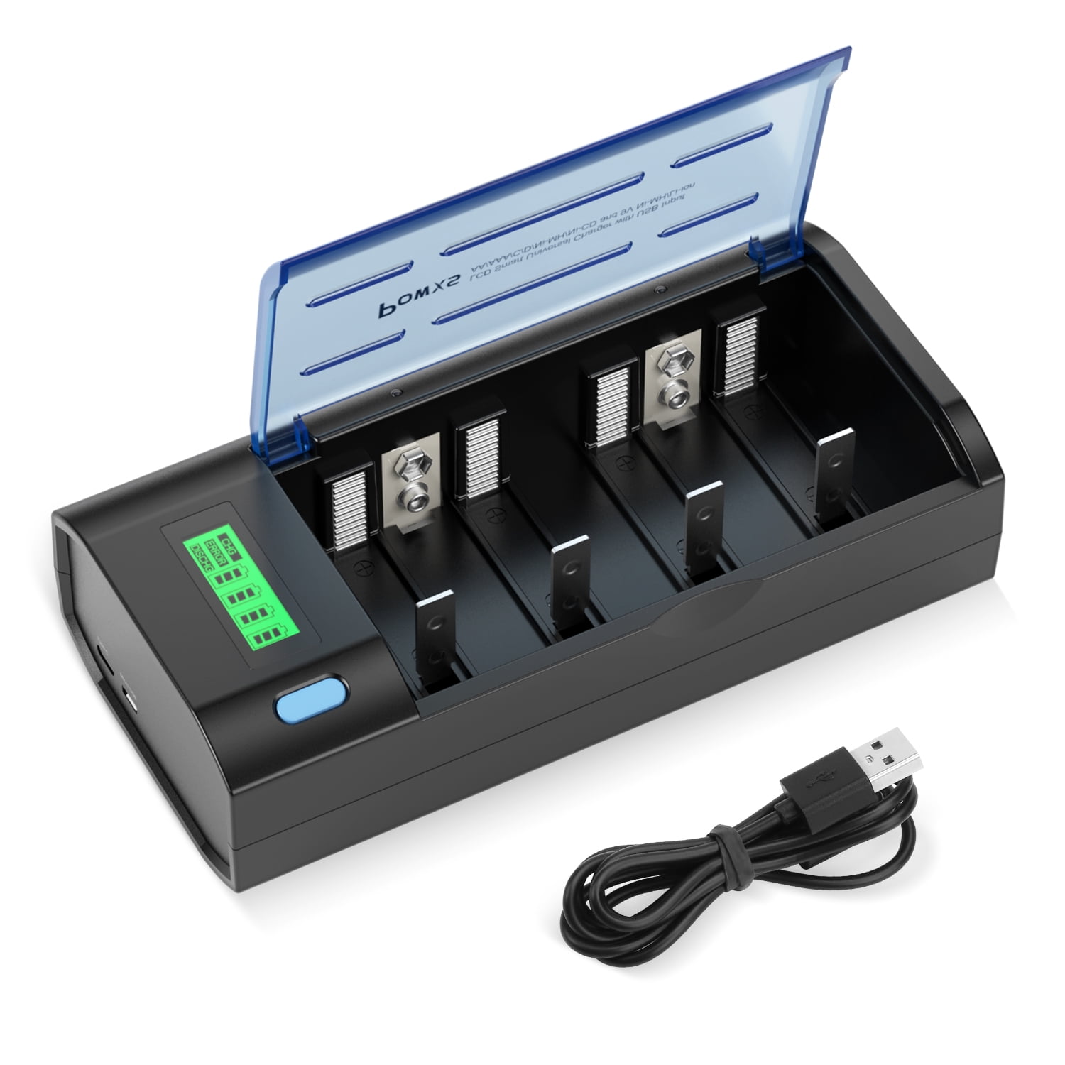 wekelijks nakomelingen Optimisme POWXS Universal LCD Battery Charger for Ni-MH Ni-CD AA AAA C D 9V  Rechargeable Batteries with Discharge Function - Walmart.com