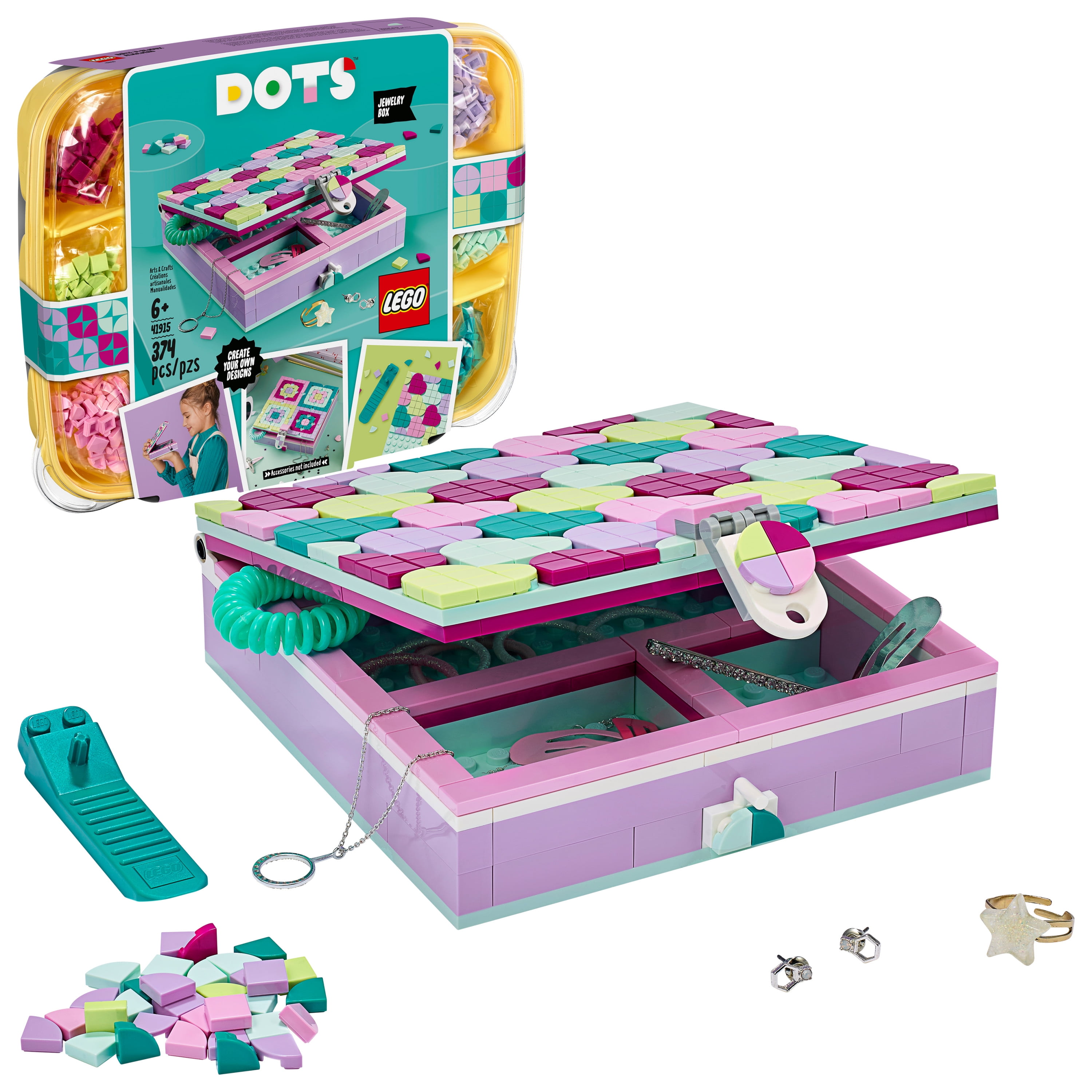 LEGO DOTS Jewelry Box 41915 Craft Decorations Art Set Building for Kids 6+ Pieces) - Walmart.com