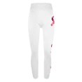 thumbnail image 4 of Breast Cancer Print Pants for Women Awareness Pink Ribbon Print Soft Trousers High Waist Workout Tights Yoga Leggings,White 3,2XL, 4 of 5