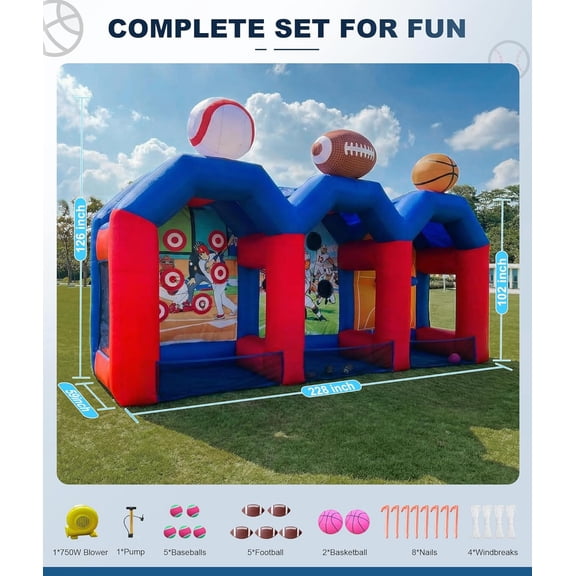 Esheno Inflatable Football Target Game 11FT Giant Toss Easy Setup for Indoor Outdoor Party Backyard Tailgate Birthday