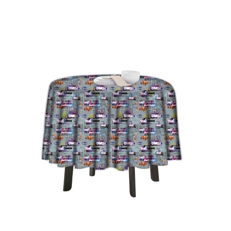 

eloria Abstract Printed Round Table Cloth Resistant Washable Decorative Table Cover for Dining Table