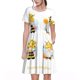 thumbnail image 1 of Balery Gnomes Honey Bee Vestidos sueltos de manga corta para mujer, vestidos de verano 2025, vestidos casuales de corte A con vuelo., 1 of 6