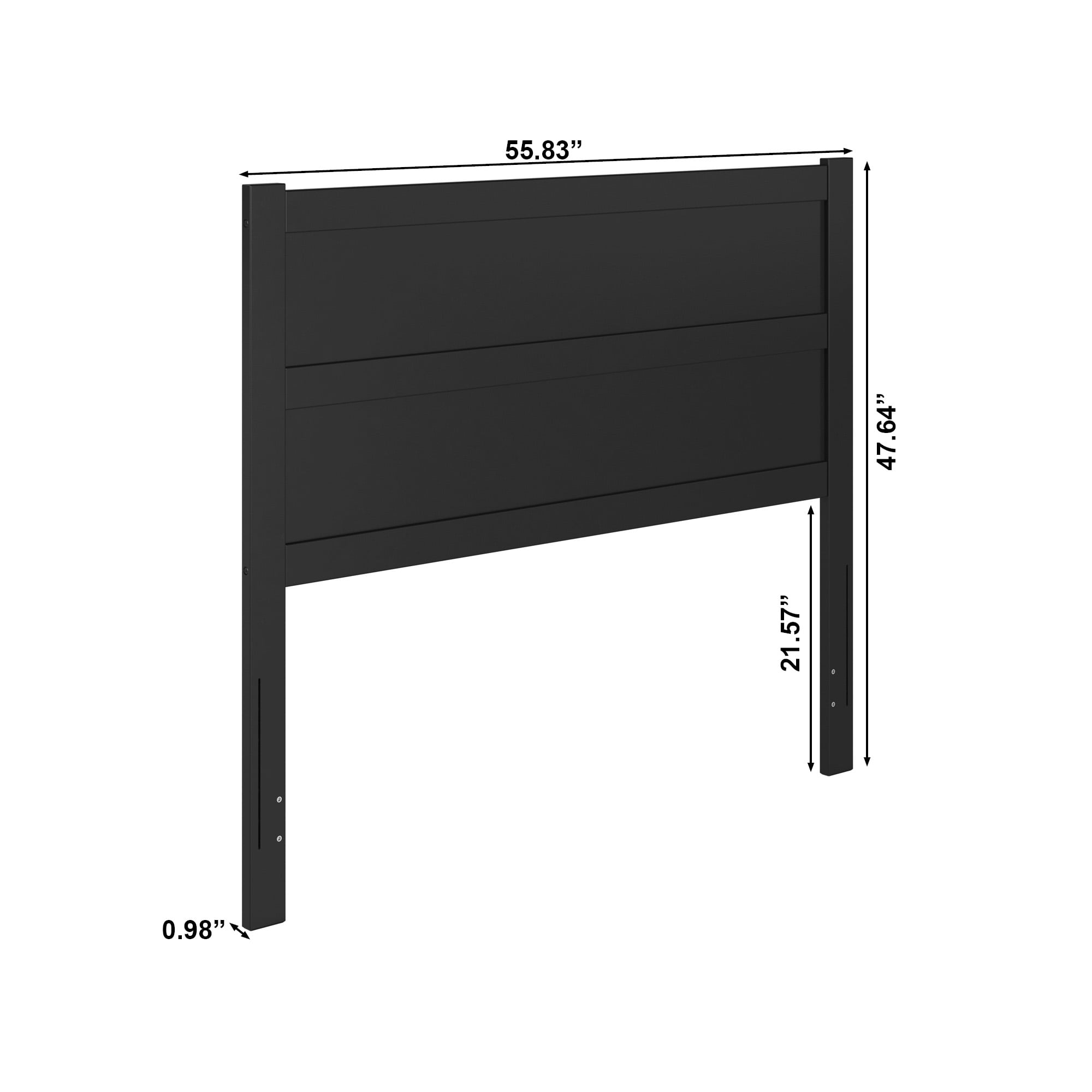 AFI Aveline Full Modern Panel Wood Headboard, Black