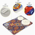 thumbnail image 4 of FREEAMG Microfiber Dish Drying Mat, Mexican Ceramic Tile Pattern Drying Mat for Kitchen counter,16"x 18", Easy Clean Drainboard Mat, Non-Slip Dish Drainer Pad for Kitchen Counter, 4 of 7