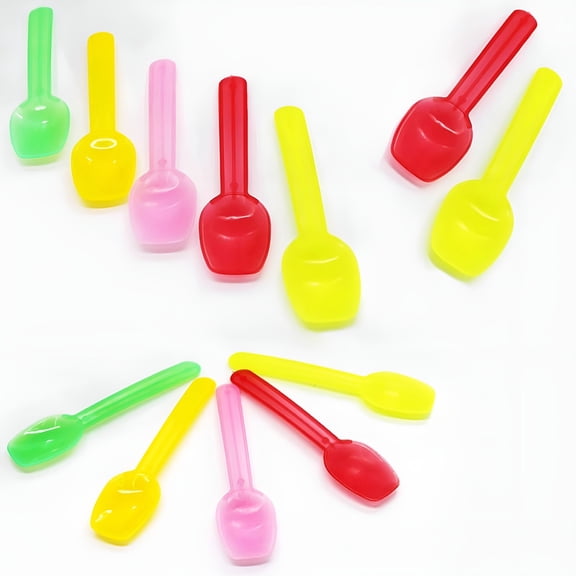 ACDANC 50pieces Disposable Plastic Ice Cream Spoon 8cm Cutlery Spoon Plastic Mini Size Flatware