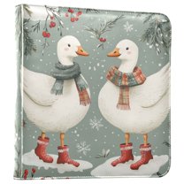 FORMRS 3 Ring Photo Album 4"x6" Self Adhesive Large Capacity PU Leather Cover, Winter Goose Scarves