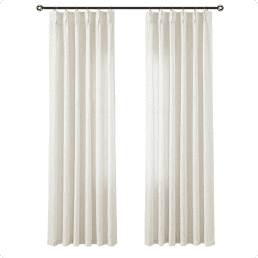 Homspetion Triple Pinch Pleated Long Linen Curtains 96 inch Length 2 Panels Set  Semi Sheer Pinch Pleat Drapes 8 FT