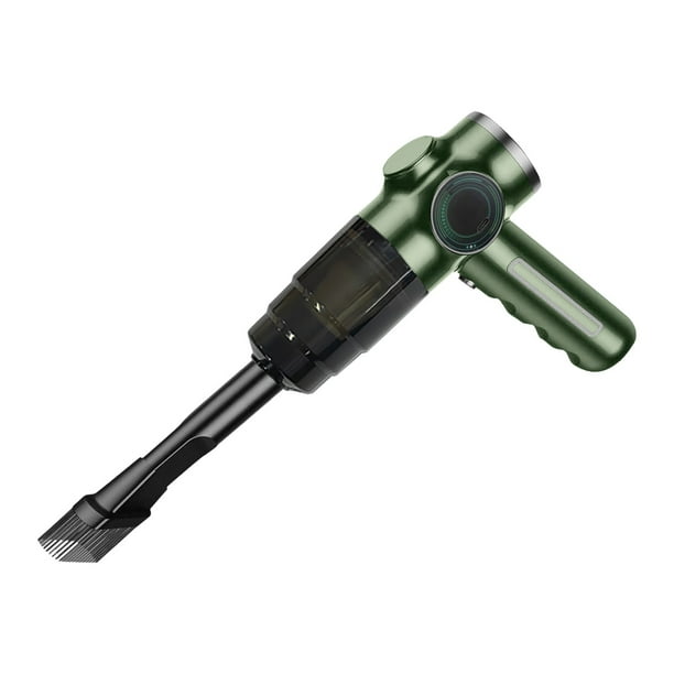 Aspiradora de coche portátil, 120W recargable, fácil de limpiar, carga inalámbrica, mini portátil, verde
