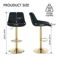thumbnail image 2 of Barstools Set of 3, Swivel Counter Height Adjustable Barstools with Back, Upholstered PU Leather Bar Chair with Footrest, Modern Armless Kitchen Island Stool,Black, 2 of 8