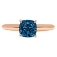 thumbnail image 7 of Clara Pucci 14K Rose Gold Solid Gold LondonBlueTopaz Solitaire Anniversary Ring for Women - 2 cttw Cushion Cut, 7 of 7